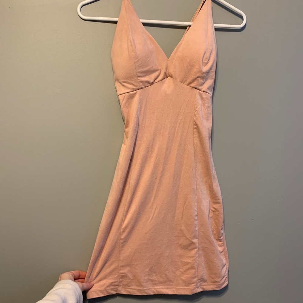 Fashion Nova Suede Mauve Mini Dress